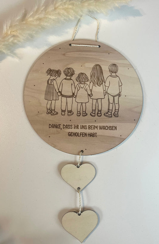 Abschieds-Holzschild für Erzieher:innen